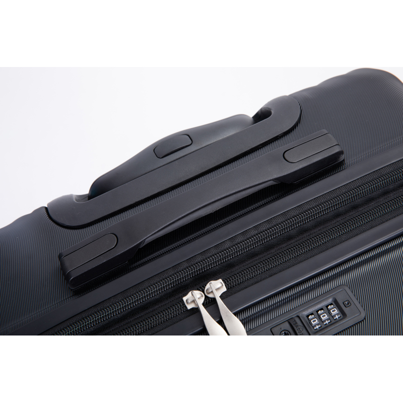 Expandable 3 Piece Luggage Sets PC Lightweight Suitcase with Two Hooks, Spinner Wheels, TSA Lock, (20/24/28), Black